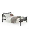 Full size wood platform bed with headboard, featuring a solid wood frame and 12” under-bed storage space for versatile.