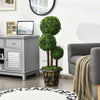 36-inch artificial topiary triple ball tree featuring a sturdy iron tube and decorative cement pot, suitable for any.