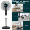 16-inch adjustable height fan with quiet oscillating stand, ideal for home and office use, featuring 3-speed settings.