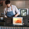 700W Retro Countertop Microwave Oven with 5 Micro Power and Auto Cooking Function-Golden - Gallery View 1 of 12