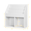 Kids wooden bookshelf in white with 3-tier and 2 open shelves for toy and book organization, perfect for children's.