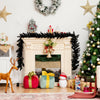 Pre-lit black Halloween garland with 50 purple LED lights, perfect for festive decoration and creating a mysterious.