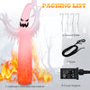 12 feet Halloween inflatable ghost decoration with built-in LED lights, ideal for yard or park display.