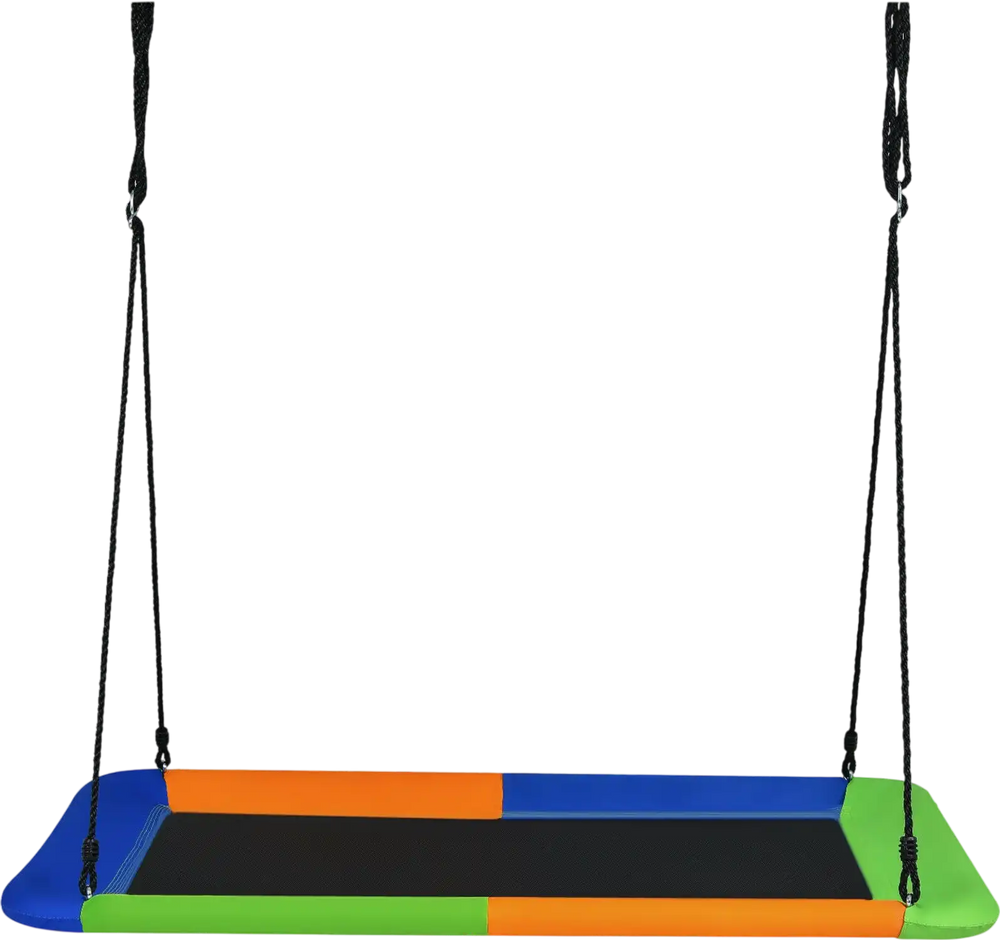 Colorful 60-inch platform tree swing made of durable oxford cloth and metal frame, ideal for indoor and outdoor use.