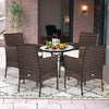 Set of 2 outdoor PE rattan armchairs with removable waterproof cushions, perfect for patio or garden relaxation.