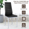 Black PVC leather dining side chair with painted steel legs, offering a modern and elegant design for stylish dining.