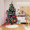 6 feet pre-lit fiber optic artificial Christmas tree with 617 branch tips, decorated with colorful lights for festive.