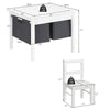 Kids activity table set with storage drawers, two chairs, and double-sided panel for building and drawing.