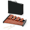 25-note wooden xylophone with mallets, durable hardwood keys, and carrying bag for music education and performances.