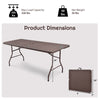 6 feet folding portable rattan table with carrying handle, sturdy steel, waterproof, ideal for easy storage and.