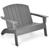 Gray HDPE patio Adirondack chair featuring a sturdy triangular structure, perfect for comfortable outdoor seating.