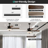 52-inch black ceiling fan with 5 reversible blades, 3 speeds, and 2 downrods for versatile ceiling heights.