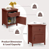 2-tier accent table in cherry with a spacious tabletop, drawer, and cabinet for bedside or living room storage.