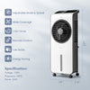 3-in-1 evaporative air cooler in white with 12H timer, remote control, and 24 speeds for customizable airflow.