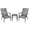 3-piece patio bistro set with gray PE rattan chairs and compact table, perfect for outdoor relaxation in gardens or.