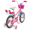 Kids bicycle with training wheels and basket, 14-inch, pink design, perfect for ages 3-9 for fun outdoor adventures.