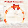 Dimensions of the 10.4 Feet Christmas archway with large bow and LED lights, ideal for yards and gardens.