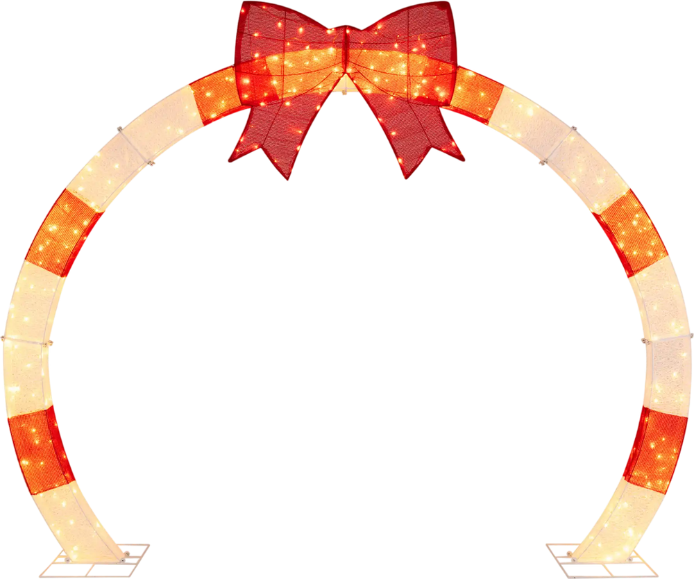 10.4 Feet Christmas Archway with Large Bow and LED Lights