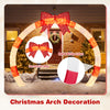 10.4 feet Christmas archway with large red and white bow and warm white LED lights, perfect for yard decoration.
