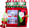 6.3 Feet Inflatable Gingerbread Cookie Shop with Santa Claus