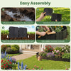 Garden edging borders with interlocking design, made of durable black PP material, ideal for flower beds and paths.