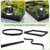 Garden edging borders in black with interlocking design, suitable for flower beds and customizable shapes.