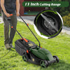 13-inch electric corded lawn mower with foldable handle and 25L collection box, ideal for efficient grass cutting.
