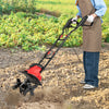 10 Amp Powerful Corded Electric Tiller Cultivator with Safety Lock-Red - Gallery View 1 of 10