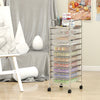 10-Drawer Rolling Storage Cart with Metal Frame and Lockable Universal Wheels-White - Gallery View 1 of 9