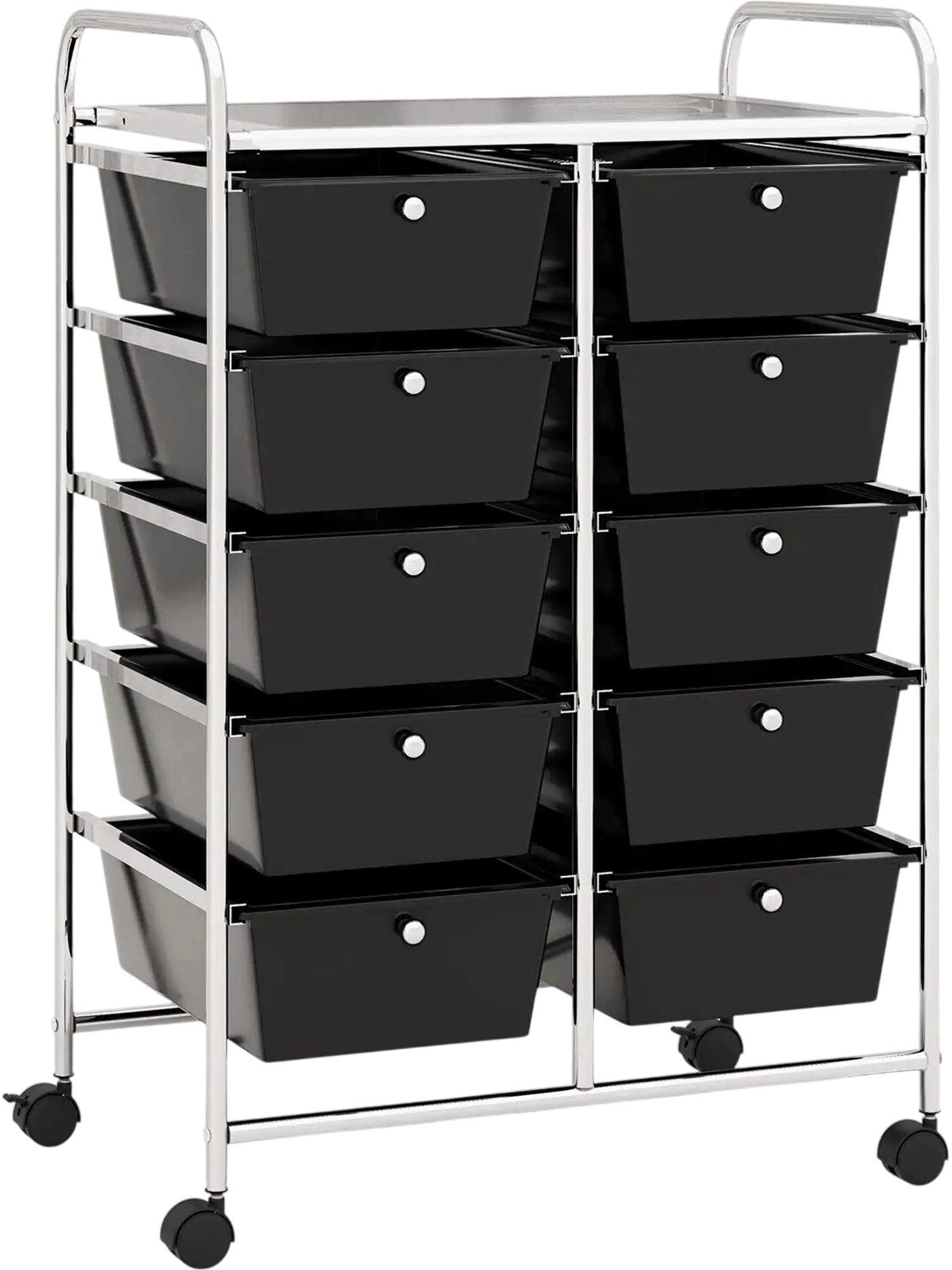 Costway 10-Drawer Rolling Storage Cart File Cabinet 76135492 New