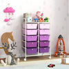 10-Drawer Rolling Storage Cart-Purple - Gallery View 1 of 10