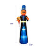 Tall 10 FT animated Halloween inflatable pumpkin gentleman with glowing eyes, holding a mini pumpkin for spooky yard decor.