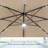 Heavy-duty metal ribs of the 10 FT cantilever patio umbrella provide strength and stability for outdoor use.