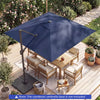 10 FT Cantilever Patio Umbrella with Solar LED Lights for Pool and Garden-Blue - Gallery View 1 of 11