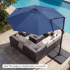 10 FT Cantilever Patio Umbrella with Solar LED Lights 360° Rotation-Navy - Gallery View 1 of 11