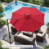 10 FT Cantilever Patio Umbrella with Solar LED Lights 360° Rotation-Wine - Gallery View 1 of 11
