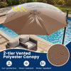 10 FT cantilever patio umbrella with a 2-tier vented polyester canopy, sun-protective and water-resistant, ideal for.