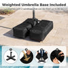 Weighted umbrella base with two sandbags for stability, designed for the 10 FT outdoor patio umbrella in gray.