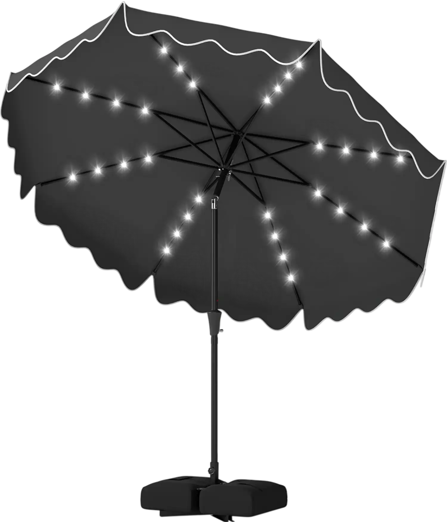 Costway 10' Outdoor Patio Umbrella Solar LED Lights Weighted Base 9215 – FactoryPure