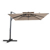 10 FT Patio Cantilever Umbrella with 360° Rotation and 8 Sturdy Ribs for Backyard-Beige - Gallery View 1 of 1