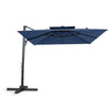 10 FT Patio Cantilever Umbrella with 360° Rotation and 8 Sturdy Ribs for Backyard-Navy - Gallery View 1 of 1