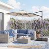10 FT Patio Cantilever Umbrella with 360° Rotation and Air Vent for Backyard and Poolside-Beige - Gallery View 1 of 10