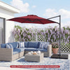 10 FT Patio Cantilever Umbrella with 360° Rotation and Air Vent for Backyard and Poolside-Wine - Gallery View 1 of 10