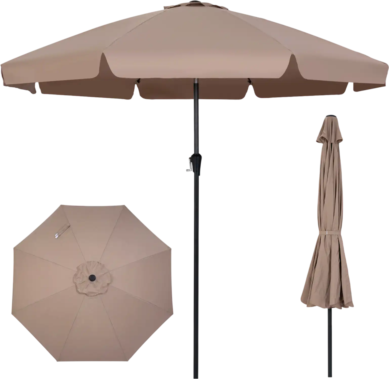 Costway 10' Scalloped Patio Umbrella Push Button Tilt 8 Fiberglass Ribs 16132123 New