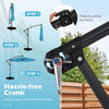Close-up of the crank mechanism for the 10 FT solar LED offset patio umbrella, featuring easy open and close operation.
