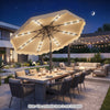 10 FT Solar LED Patio Umbrella for Deck and Pool-Beige - Gallery View 1 of 11