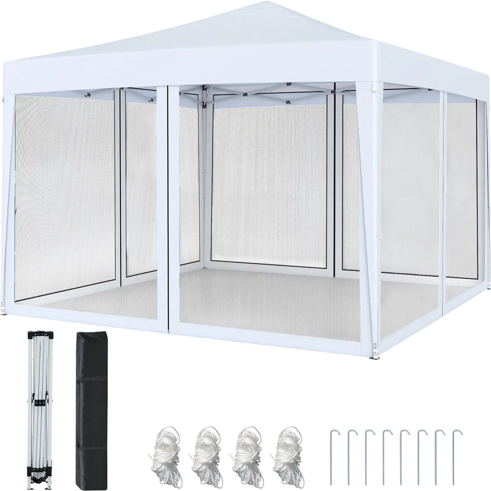 Costway 10' x 10' Pop-Up Canopy Tent w/ Mesh Netting 62393832 New