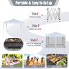 10 FT x 10 FT pop-up canopy tent with mesh netting, easy setup, perfect for parties, picnics, and flea markets.