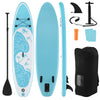 Inflatable stand up paddle board with premium accessories, featuring a non-slip EVA deck and triple fins for stability.