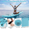 Detail view of the non-slip EVA deck and safety ankle leash on the inflatable stand up paddle board for secure paddling.
